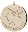 14k gold constellation & zodiac medium disc charm