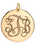 14k Monogram Medium Disc Charm