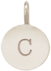 14k Small Engraved Initial Disc Charm Pendant