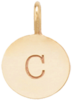 14k Small Engraved Initial Disc Charm Pendant