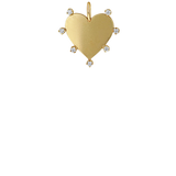 14k 7 Prong Diamond Heart Charm Pendant