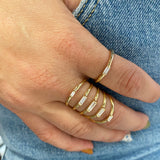 14k Baguette Diamond Thick Band Ring