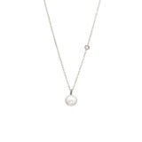 Zoë Chicco 14kt White Gold Large Pearl and Diamond Necklace