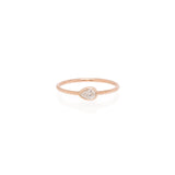 Zoë Chicco 14kt Rose Gold Horizontal Pear Shaped Diamond Ring
