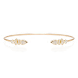 Zoe Chicco 14kt Gold Fancy Mixed Cut Diamonds Cuff Bracelet