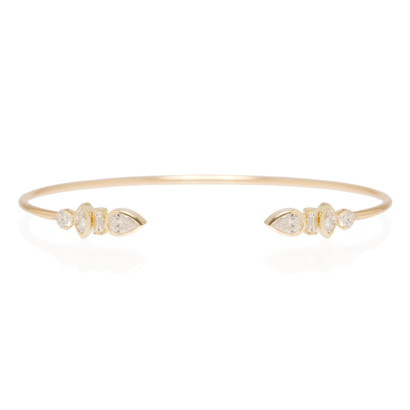 Zoë Chicco 14k Gold Fancy Mixed Cut Diamonds Cuff Bracelet – ZOË CHICCO