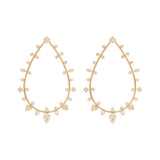 Zoe Chicco 14k Large Gold Teardrop Earrings with Mixed Fancy Diamonds