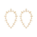 Zoe Chicco 14k Large Gold Upside Down Teardrop Earrings with Mixed Fancy Diamonds 