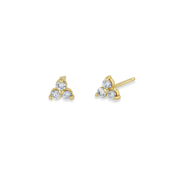 Zoë Chicco 14k Gold Prong Diamond Trio Stud Earrings