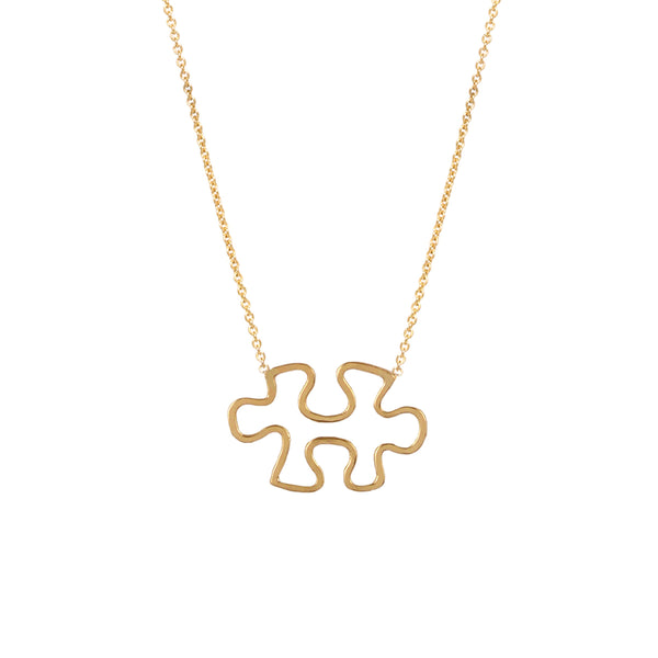 Zoe Chicco 14k Yellow Gold Open Puzzle Piece Necklace