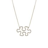 Zoe Chicco 14k White Gold Open Puzzle Piece Necklace