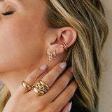 14k Pavé Diamond Triple Bar Ear Cuff