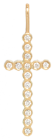 14k Diamond Bezel Cross Charm Pendant