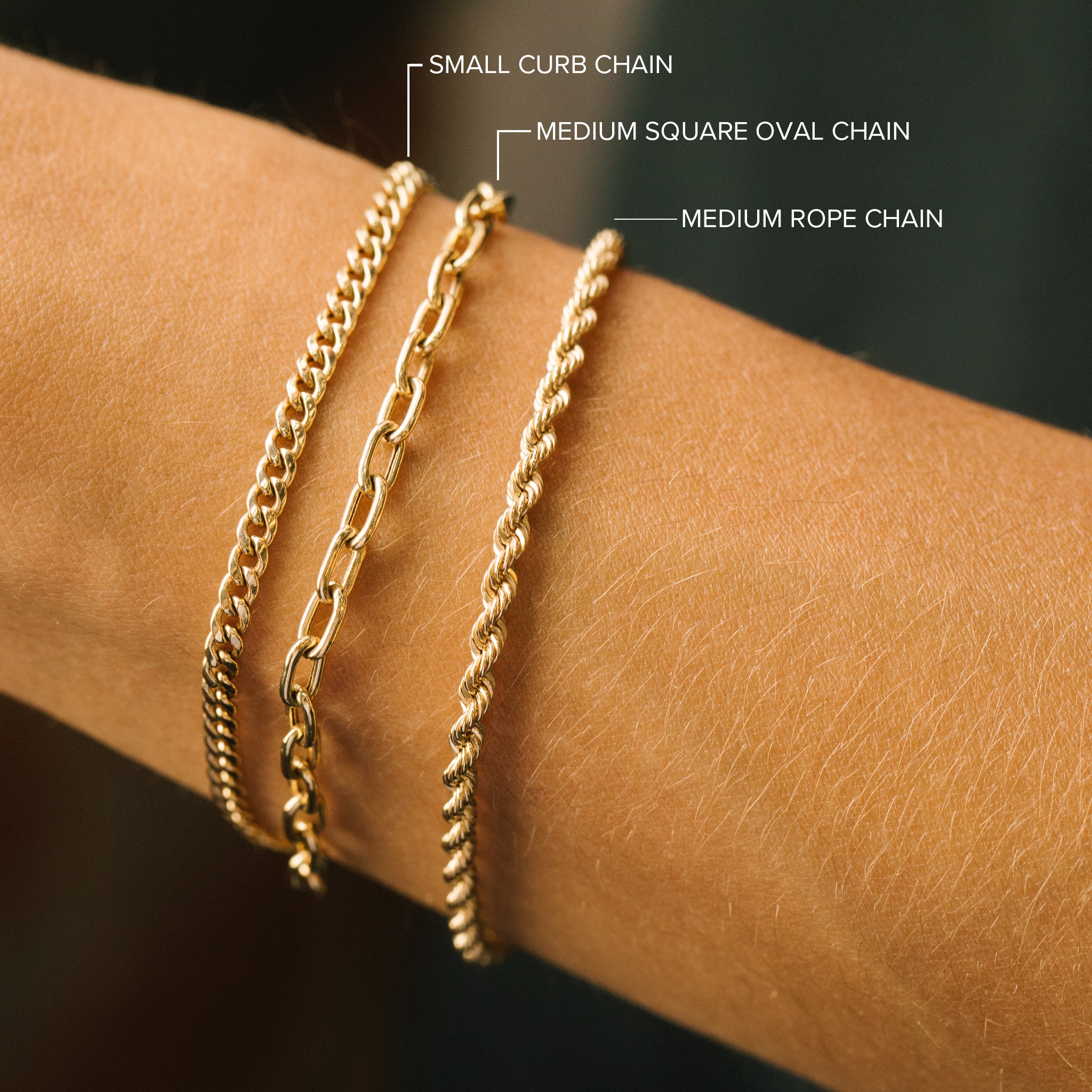 Zoë Chicco 14k Gold Medium Square Oval Link Chain Bracelet