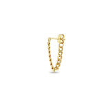 Single Zoë Chicco 14k Gold Small Curb Chain Huggie Earring