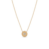 Zoë Chicco 14k Rose Gold Marquise Diamond Small Disc Pendant Necklace