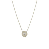 Zoë Chicco 14k White Gold Marquise Diamond Small Disc Pendant Necklace