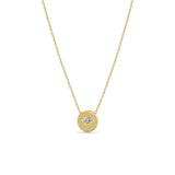 Zoë Chicco 14k Gold Yellow Gold Marquise Diamond Small Disc Pendant Necklace