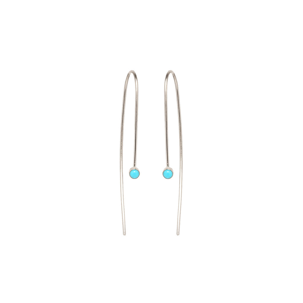 Zoe Chicco 14kt Gold Turquoise Wire Threader Earrings – ZOË CHICCO