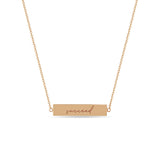 Zoë Chicco 14k Gold Double-Sided Nameplate Necklace engraved with "succeed"
