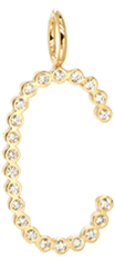 14k Diamond Bezel Letter Charm Pendant