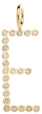 14k Diamond Bezel Letter Charm Pendant