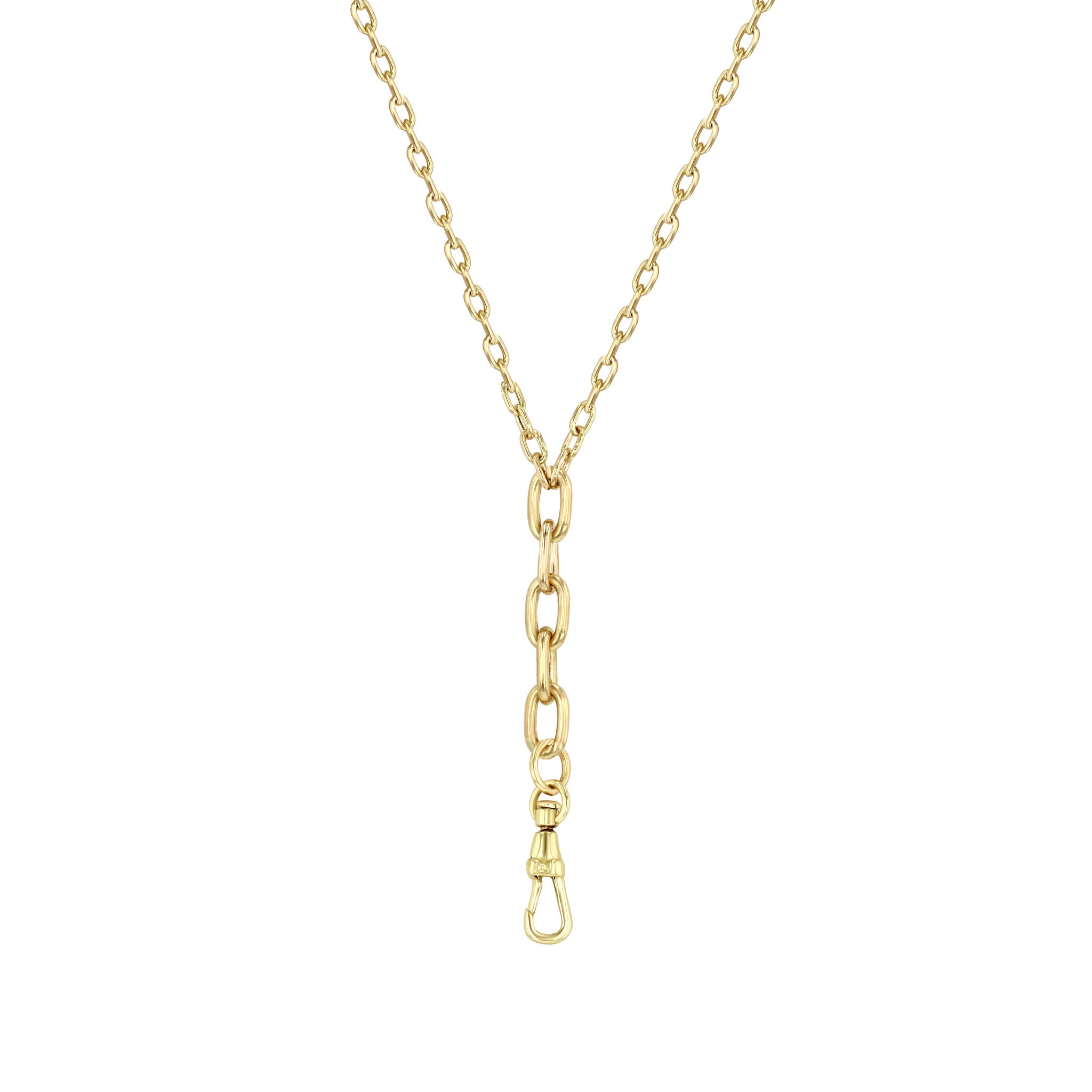 Zoë Chicco 14k Gold Mixed Small & Medium Square Oval Link Chain Lariat ...