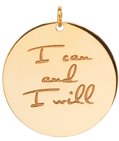 14k small mantra medallion disc charm