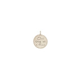 Zoë Chicco 14k White Gold Small Mantra with Star Border Disc Charm