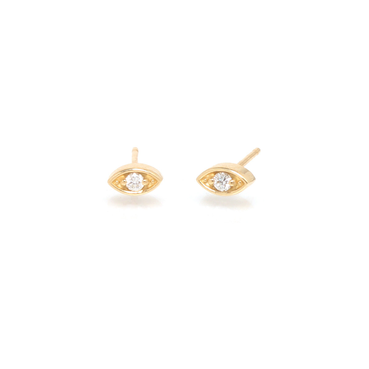14k Small Diamond Eye Studs