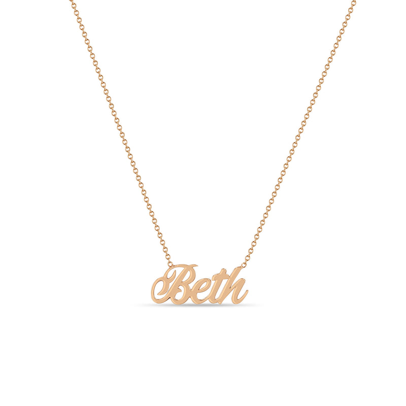 Zoë Chicco 14k Gold Script Letter Custom Name Necklace with "Beth"