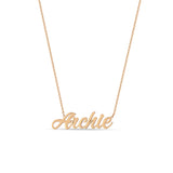 Zoë Chicco 14k Gold Script Letter Custom Name Necklace with "Archie"