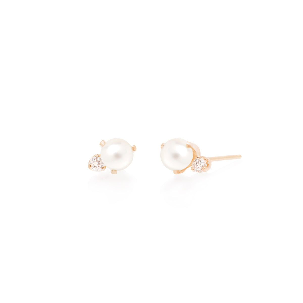 Zoë Chicco 14k Gold Pearl & Diamond Stud Earrings