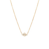 Zoë Chicco 14k Gold 1.7mm Diamond Bezel Quad Necklace
