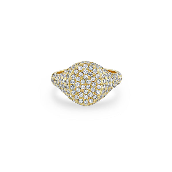 最適な価格 14k Chicco Zoë Gold ZOË – Ring Signet Oval Diamond Pavé Full 靴