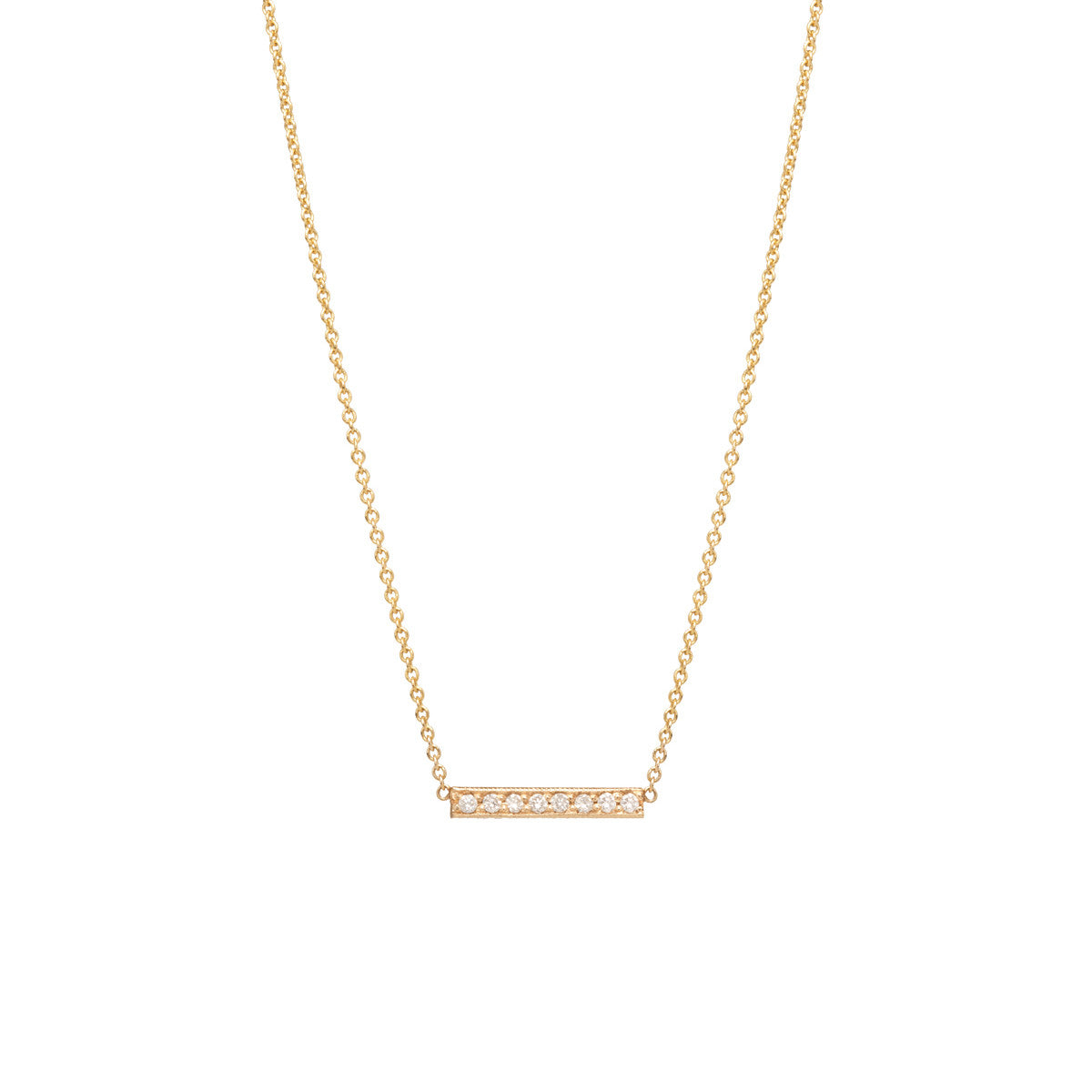 Zoë Chicco 14k Gold Short Pavé Diamond Bar Pendant Necklace – ZOË CHICCO