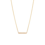 14k Short Pavé Diamond Bar Necklace