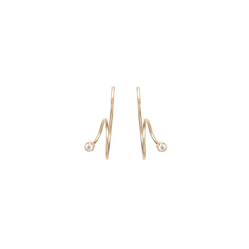 Zoë Chicco 14k Gold Small Diamond Swirl Hoop Earrings – ZOË CHICCO