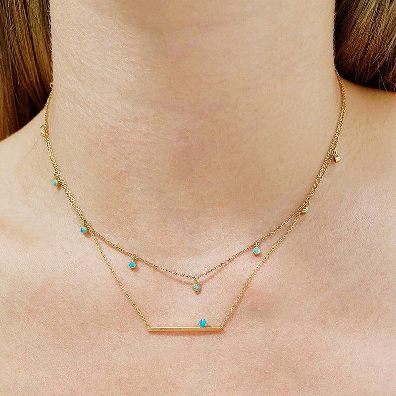 Zoe chicco top turquoise necklace