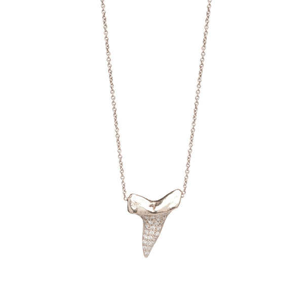 14k Pavé Diamond Shark's Tooth Necklace - SALE