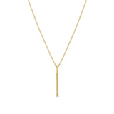 Zoë Chicco 14k Yellow Gold Single Diamond Vertical Bar Pendant Necklace