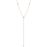 Zoë Chicco 14kt Rose Gold 4 Floating White Diamond Lariat Necklace