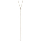 14k Diamond Bezel Quad Lariat Necklace