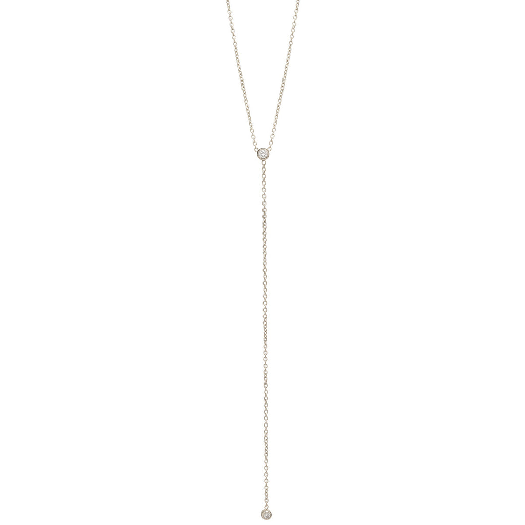 Zoë Chicco 14kt Gold Diamond Bezel Lariat Necklace – ZOË CHICCO