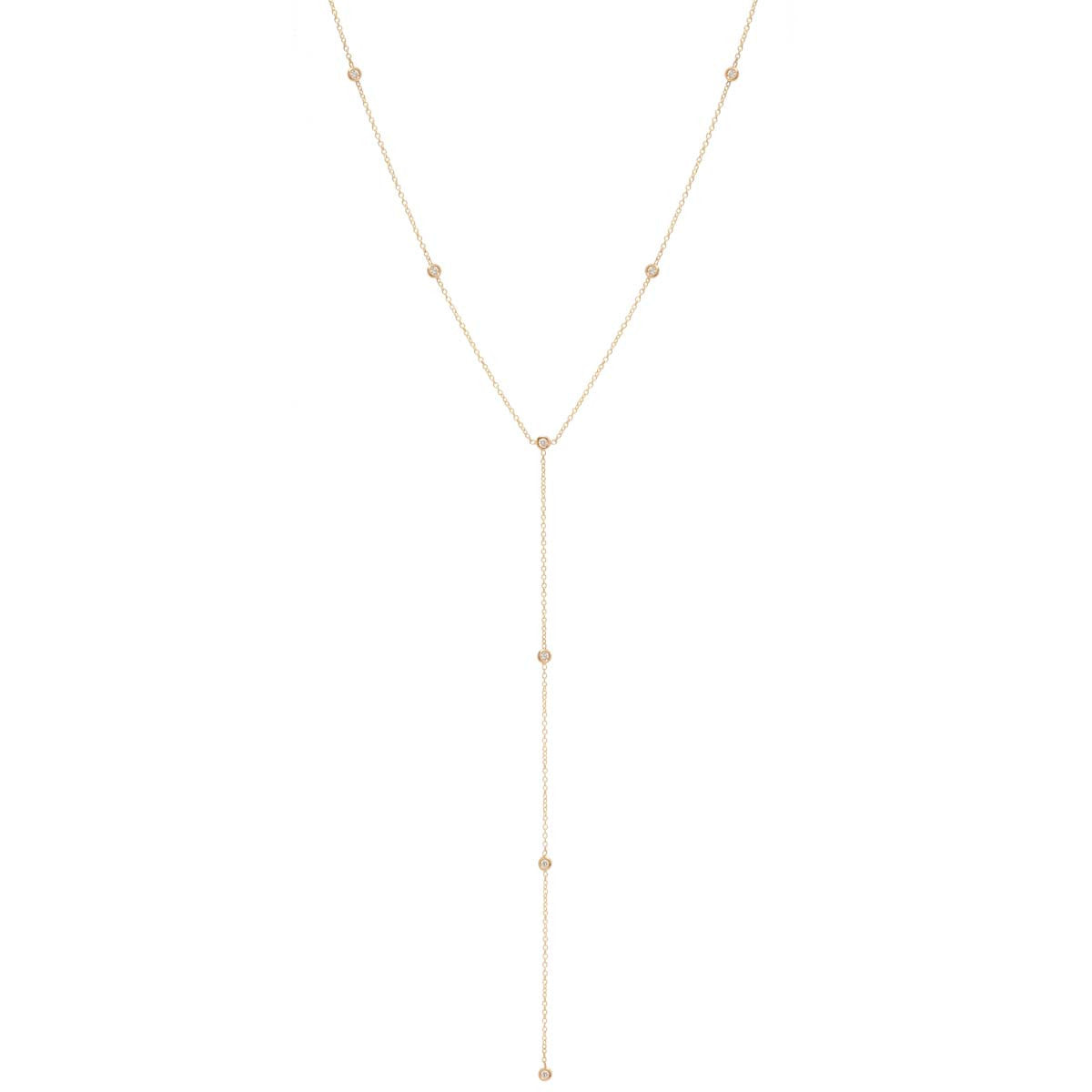 Zoë Chicco 14kt Gold Floating Diamonds Lariat Necklace – ZOË CHICCO