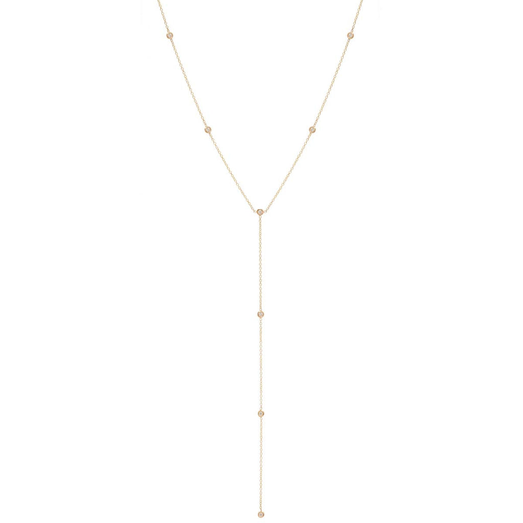 Zoë Chicco 14kt Gold Floating Diamonds Lariat Necklace – ZOË CHICCO