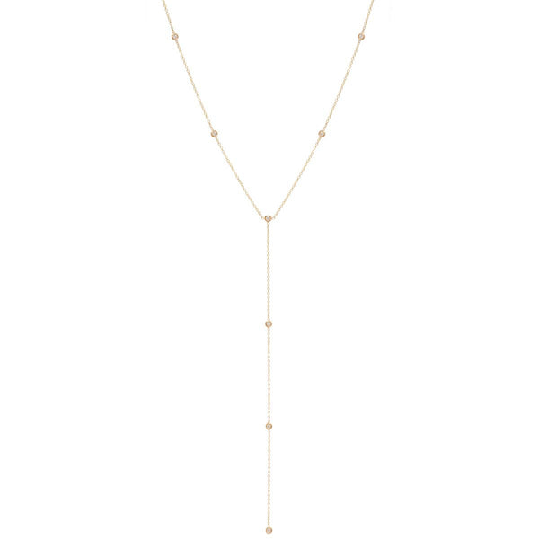Zoë Chicco 14kt Yellow Gold Floating Diamonds Lariat Necklace