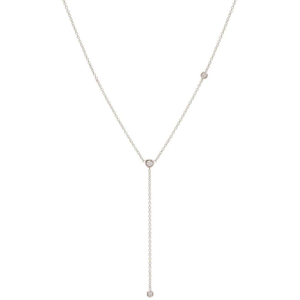 Zoe Chicco 14k Gold Off-Set Floating Diamonds Lariat Necklace – ZOË CHICCO