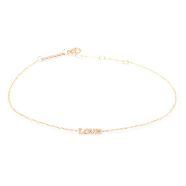 Zoë Chicco 14kt Yellow Gold Itty Bitty LOVE Anklet