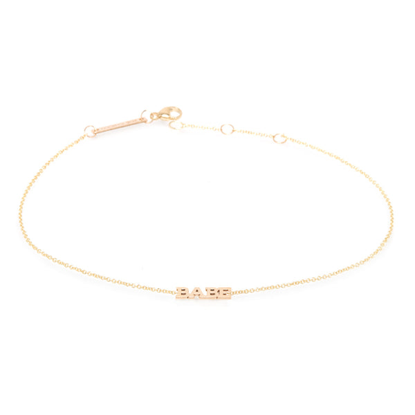 Zoë Chicco 14kt Yellow Gold Itty Bitty BABE Anklet